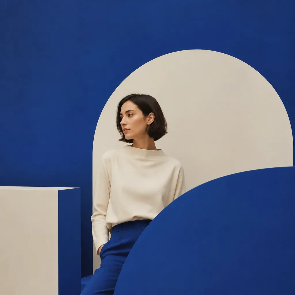 Illustrated flat-geometric portrait of Marta Zielińska